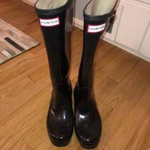 Hunter Rain boots WITH SOCKS  hunter Sock inserts